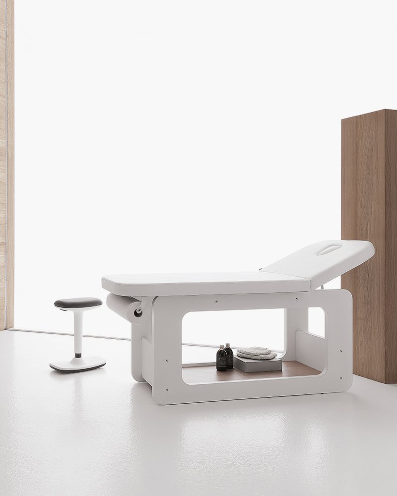 Creo - Weiße massageliege - Eichenmuster - Ohne Wärme